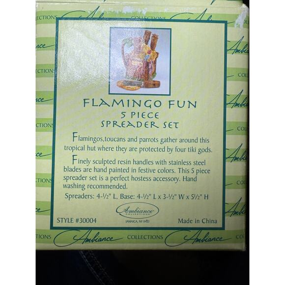 Flamingo fun 5 piece spreader tiki hut decorative party event occasion summer - Picture 7 of 7